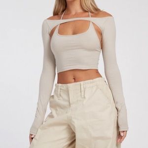 Motel Rocks Tan Crop Top